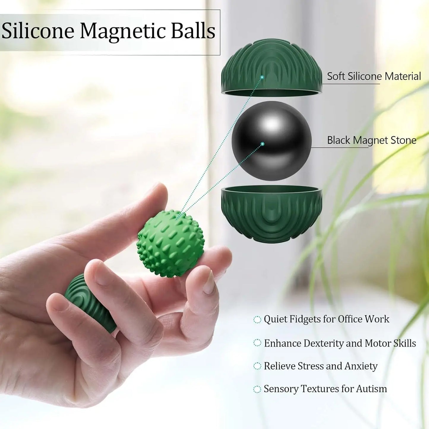 Silicone Magnetic Sensory Balls